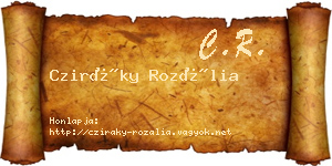 Cziráky Rozália névjegykártya
